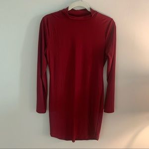 BOOHOO maroon bodycon dress, size 10